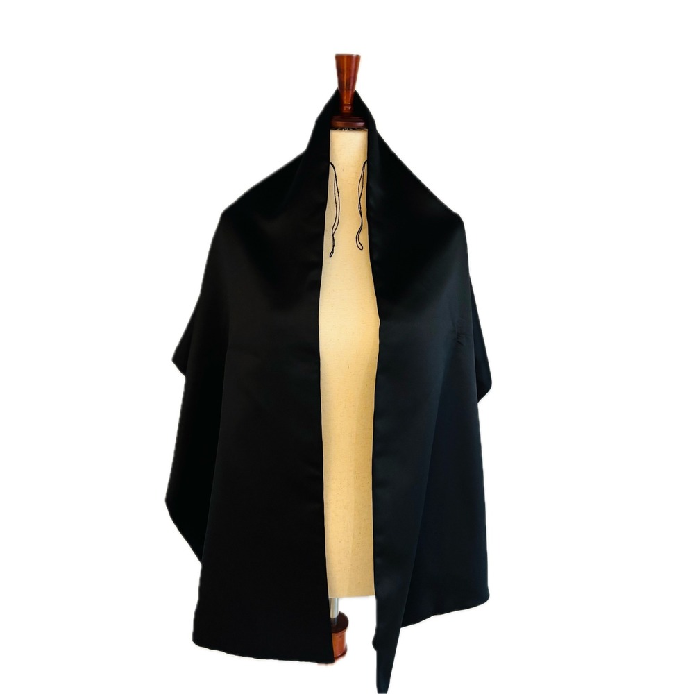Alex Evenings Black Shawl Wrap Evening Wear Formal Satin Finish One Size